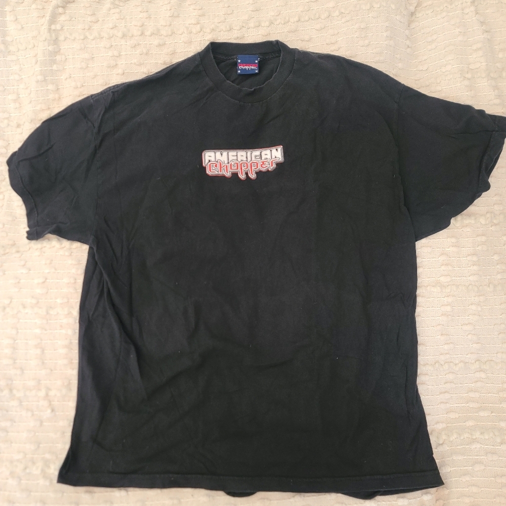 American Chopper Motorcycle T Shirt Mens Firebike 2003 Black Size L